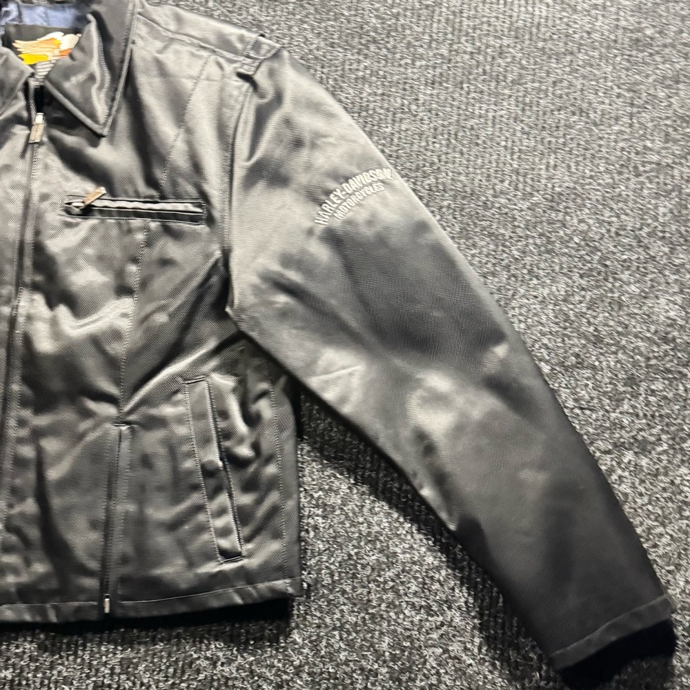 Harley-Davidson Women’s Jacket LW Black Nylon Riding Jacket Embroidered Logo - Picture 3 of 9